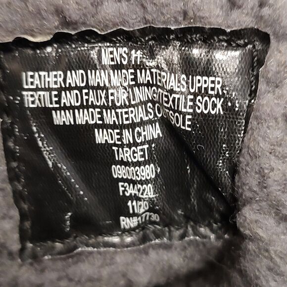 All in Motion Men's Jordan Waterproof Winter Boots Black Sz 11 Leather Faux Fur - Picture 12 of 12